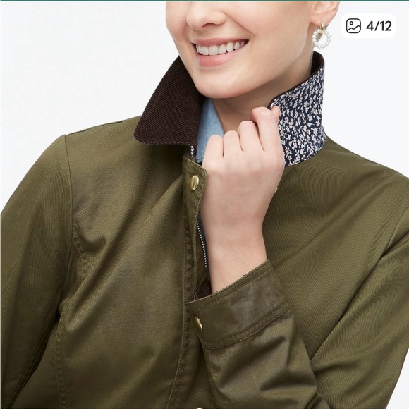 J. Crew Orchard Utility Jacket with Brown Collar - Picture 3 of 7